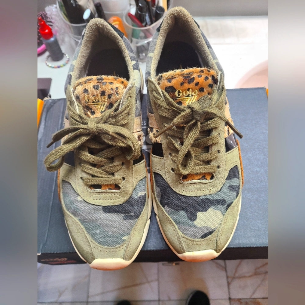 Gola Women's Eclipse Mode Sneakers Camo and Leopard Phylon sole• Colour blockin